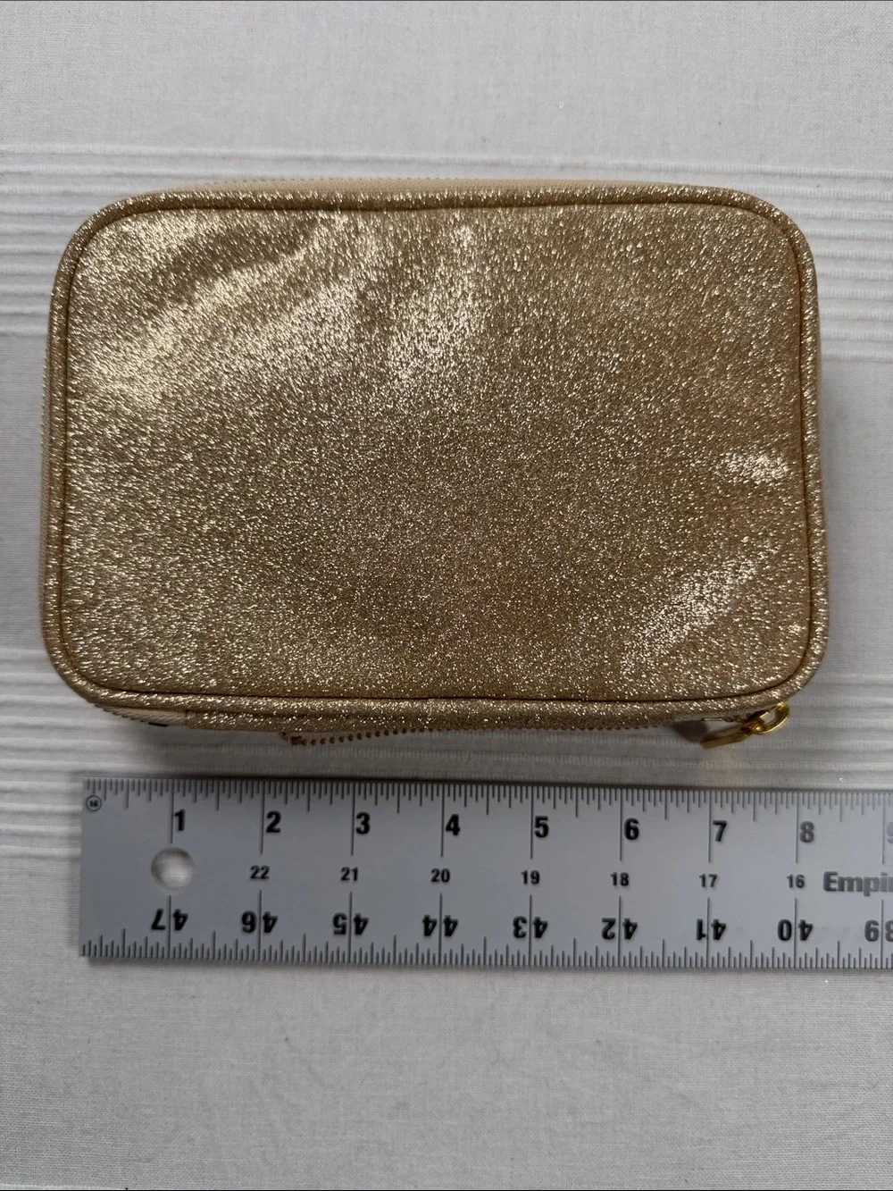 bareMinerals Gold Glitter Cosmetic Pouch & Fold-Over Clutch Set